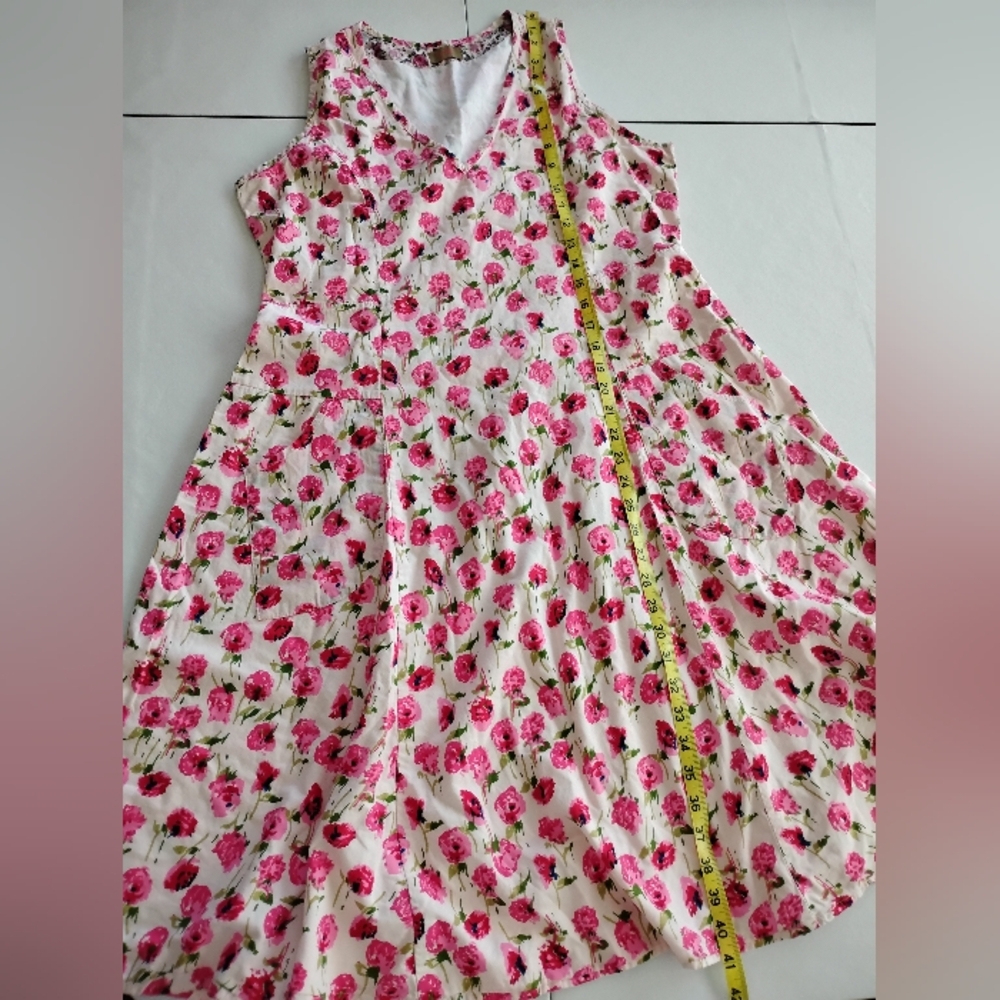 Tulip Poppie Cotton Dress in Floral Rose Print Size S - Picture 9 of 9